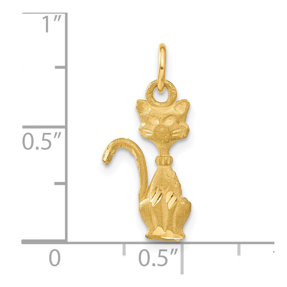 14k Satin Tom Cat Charm-C1133