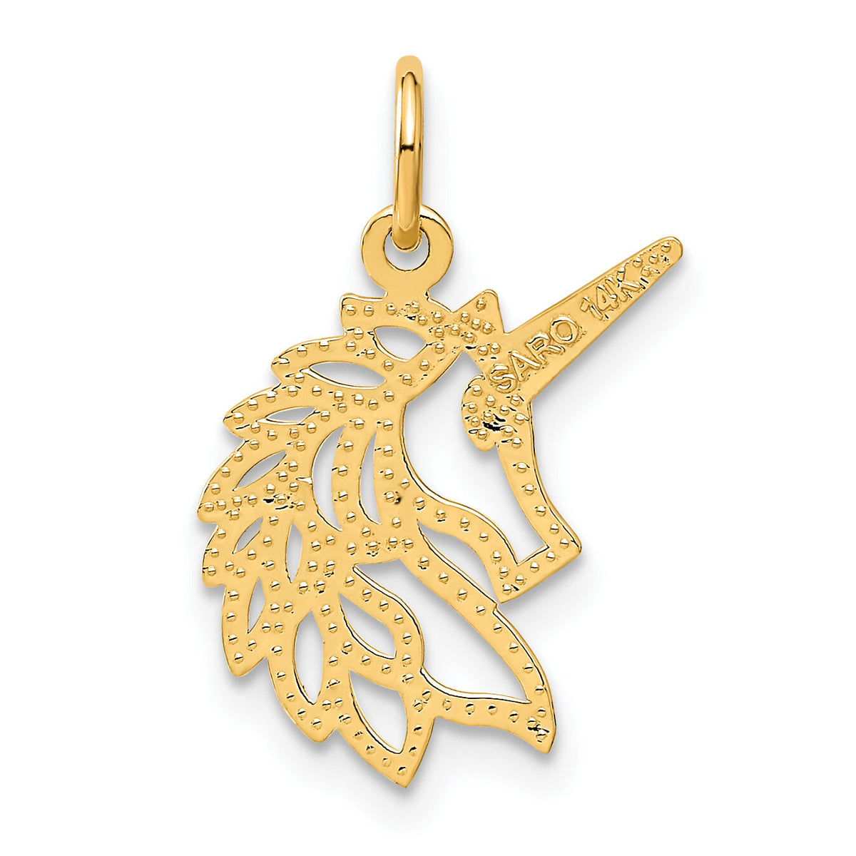 14k Unicorn Head Pendant-C1144