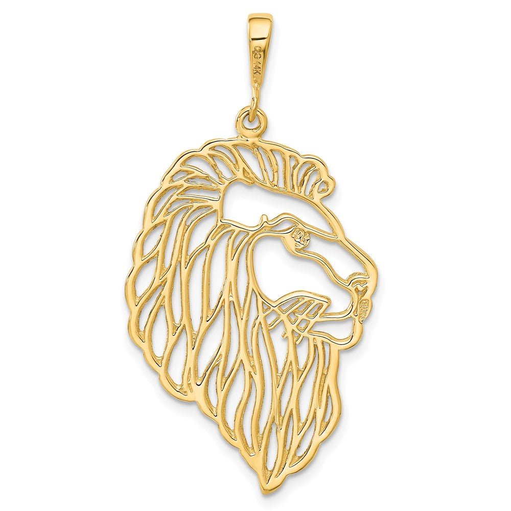 14k Filigree Lions Head Pendant-C1157