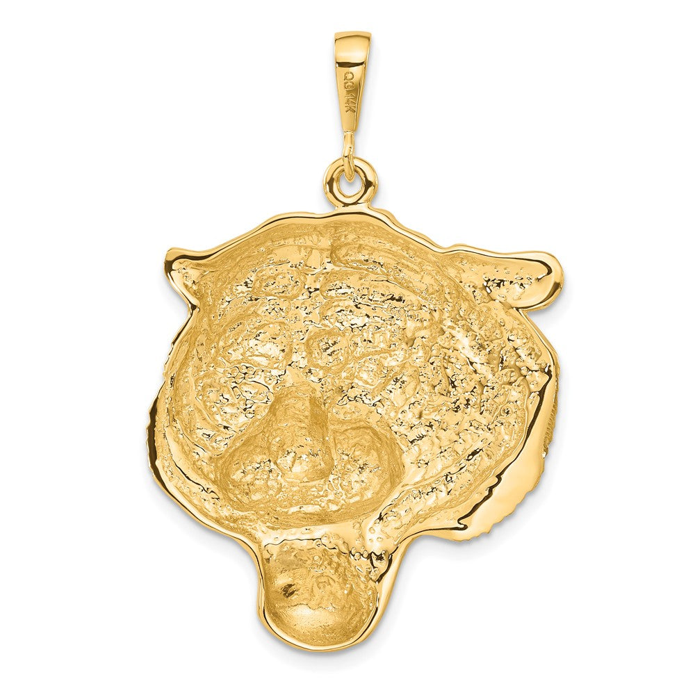14k Diamond-cut Tigers Head Pendant-C1158