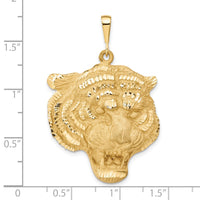 14k Diamond-cut Tigers Head Pendant-C1158