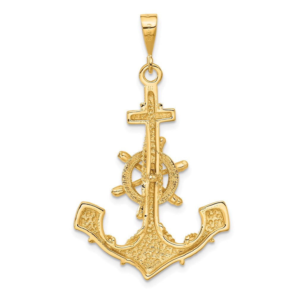 14k Large Anchor w/ Moveable Wheel Charm-C1174