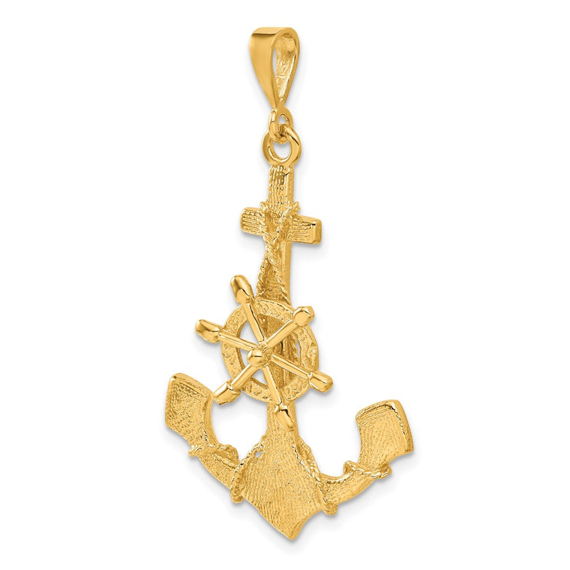 14k Large Anchor w/ Moveable Wheel Charm-C1174