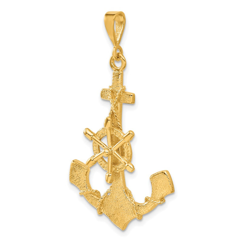 14k Large Anchor w/ Moveable Wheel Charm-C1174