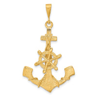 14k Large Anchor w/ Moveable Wheel Charm-C1174