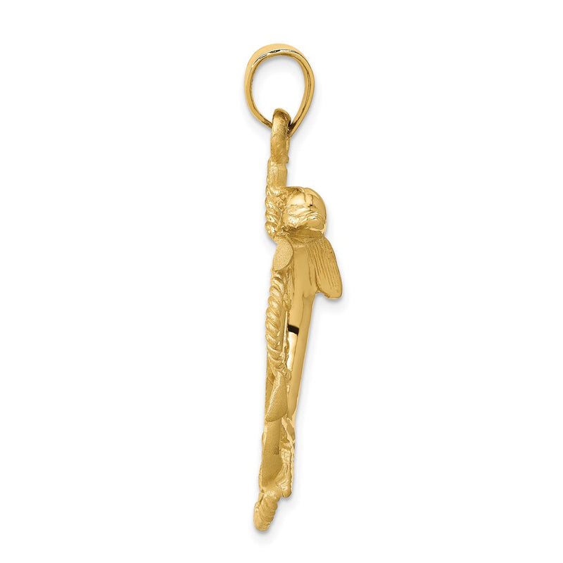 14k Dolphin on Anchor Charm-C121