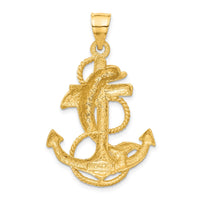 14k Dolphin on Anchor Charm-C121