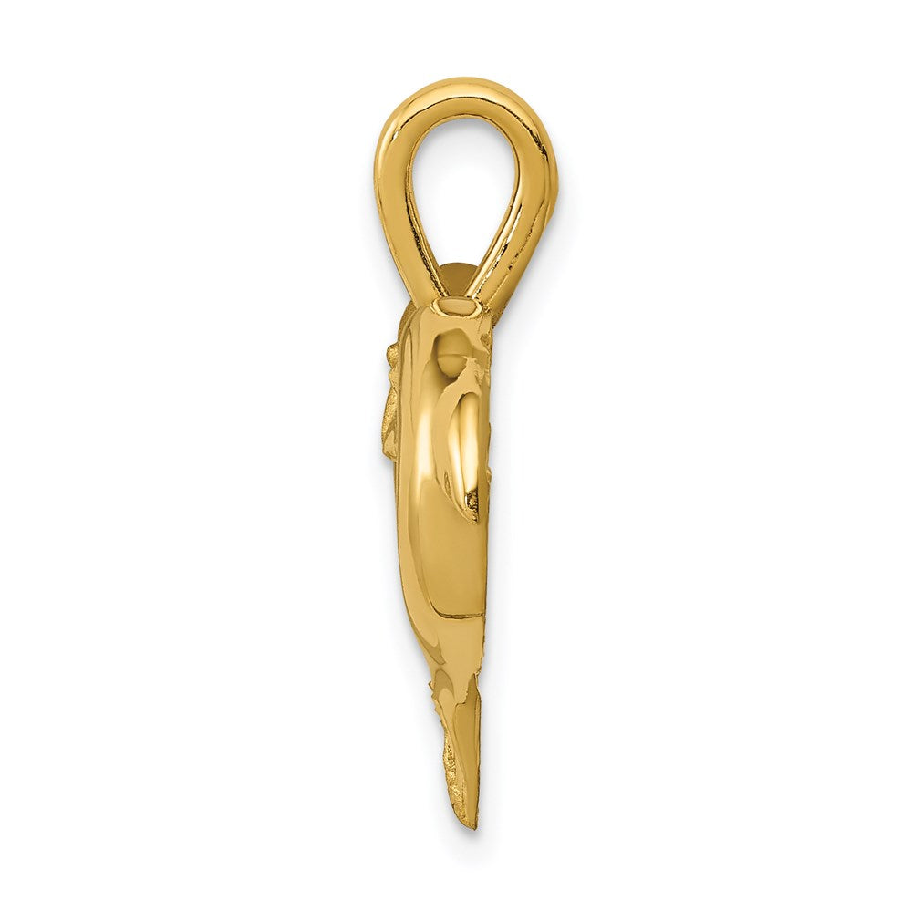 14k Dolphin Heart Pendant-C122