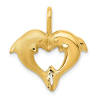 14k Dolphin Heart Pendant-C122
