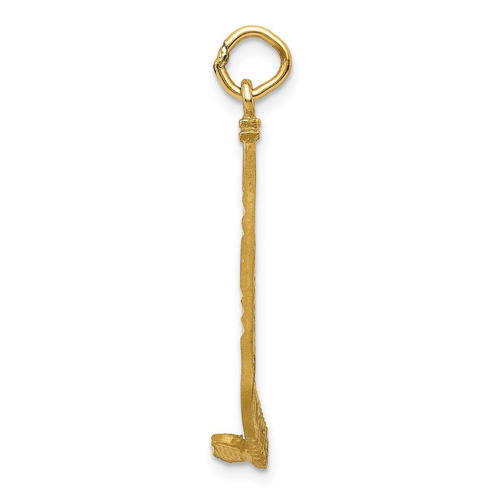 14k Satin D/C Hockey Stick Charm-C1232