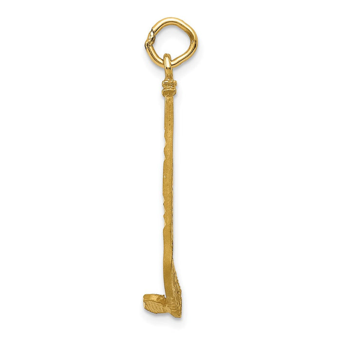 14k Satin D/C Hockey Stick Charm-C1232