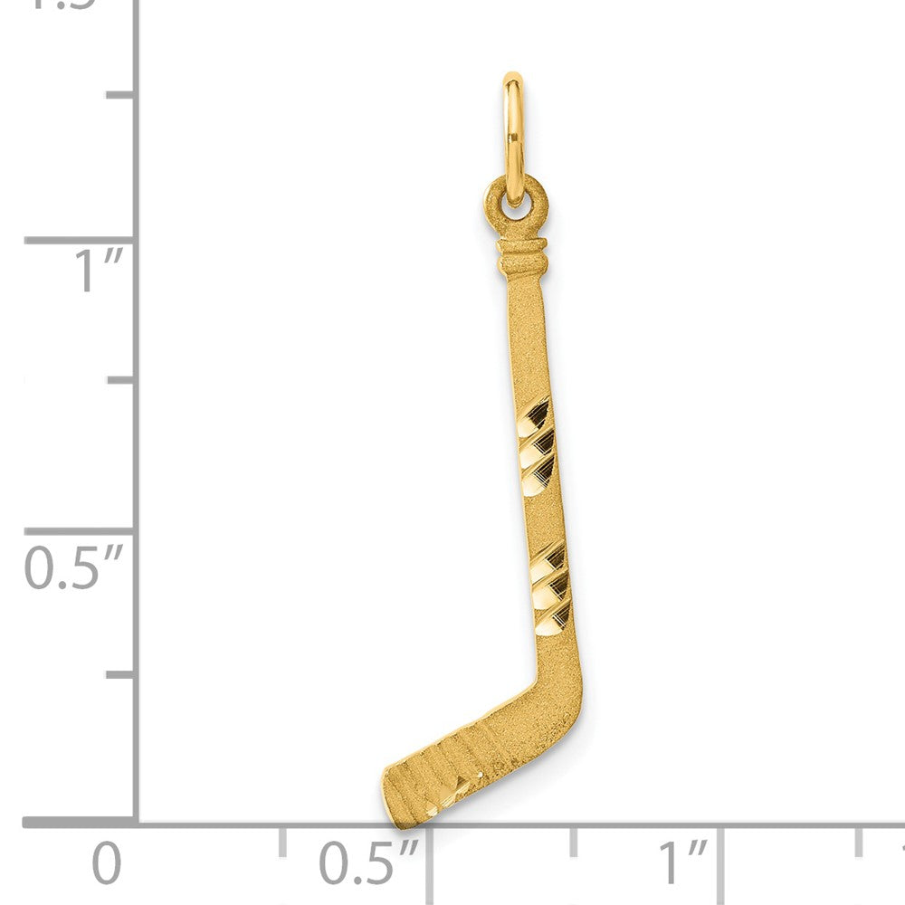 14k Satin D/C Hockey Stick Charm-C1232