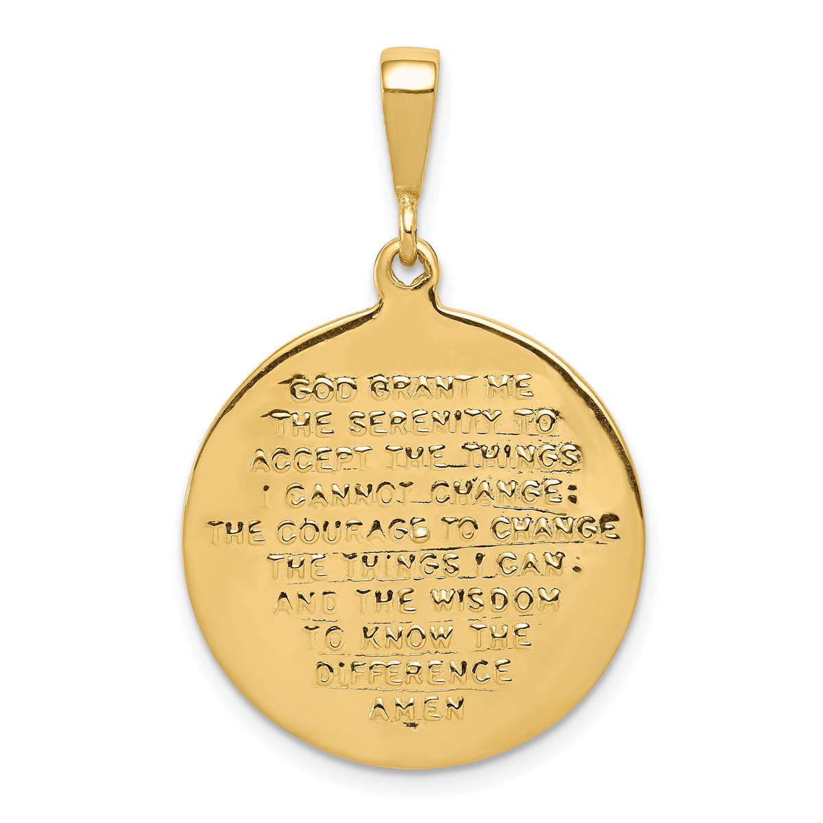 14K Praying Hands and Serenity Prayer Pendant-C1308