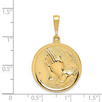 14K Praying Hands and Serenity Prayer Pendant-C1308