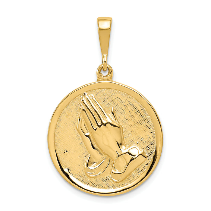 14K Praying Hands and Serenity Prayer Pendant-C1308