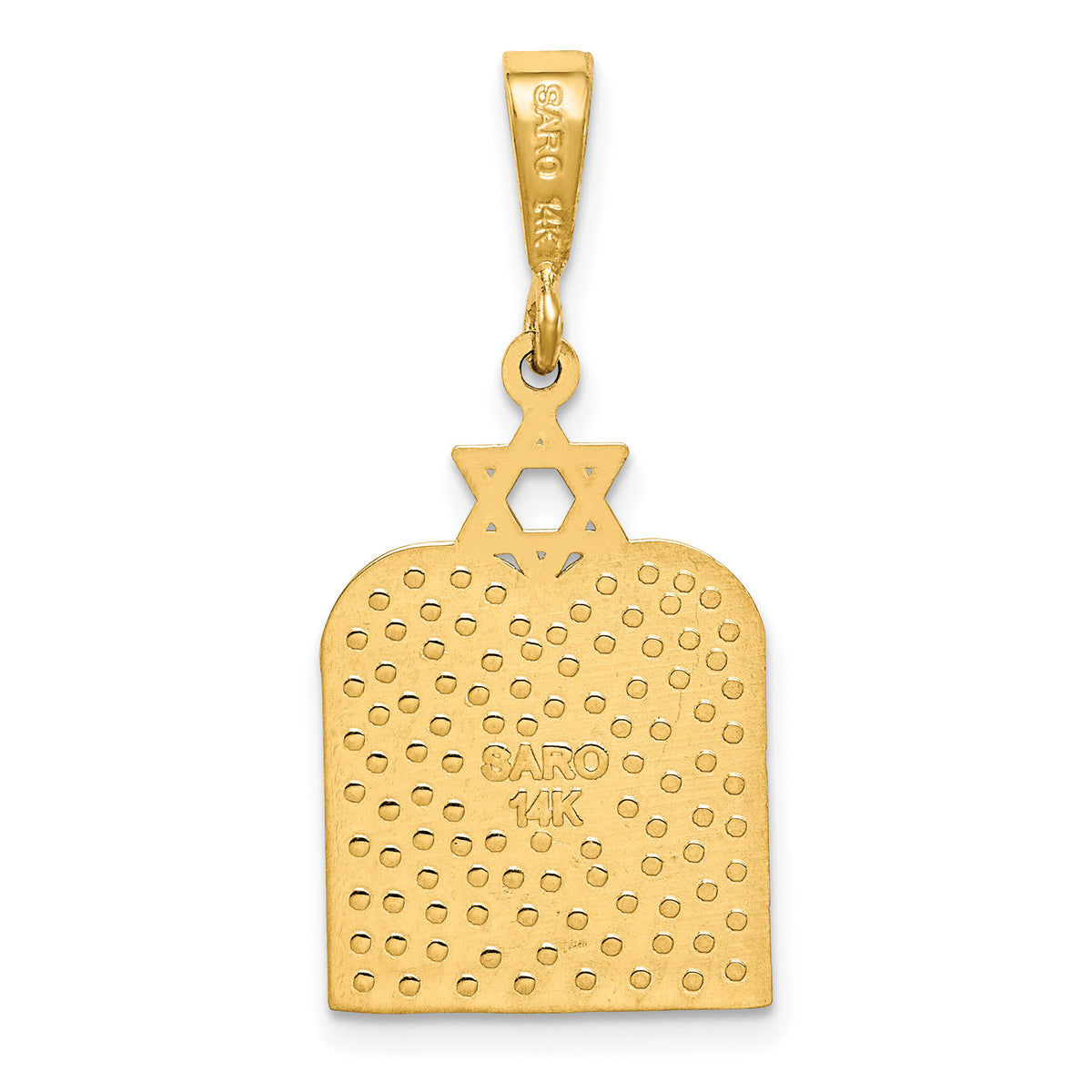 14K Polished 10 Commandment Tablets w/Star Of David Charm-C1313