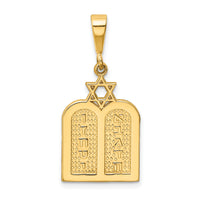 14K Polished 10 Commandment Tablets w/Star Of David Charm-C1313