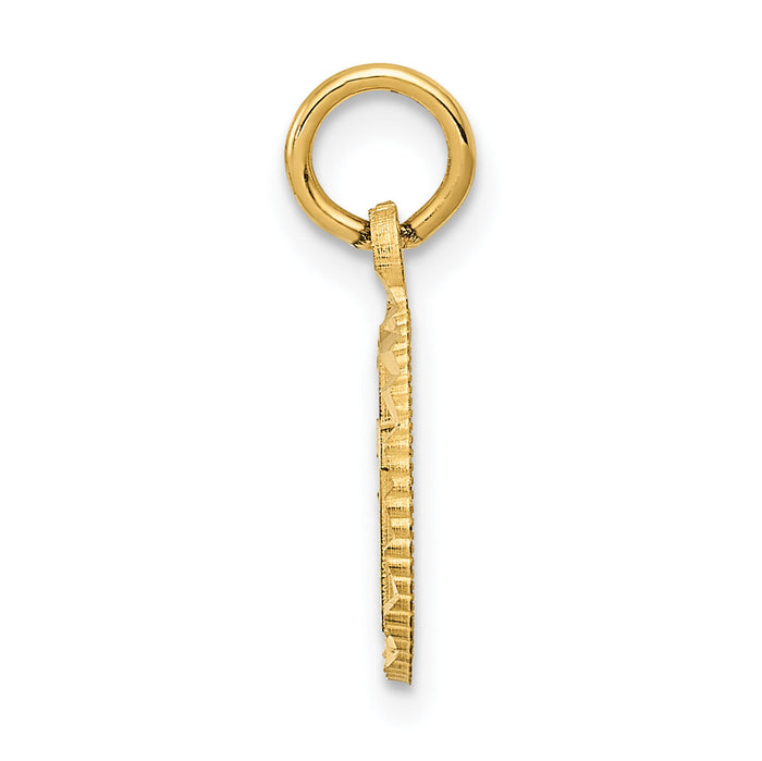 14K Eternal Life Cross in Circle Charm-C1314
