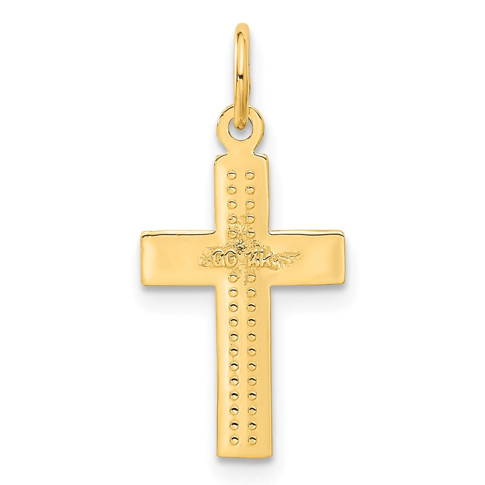 14k Small Diamond-cut Cross Pendant-C1318