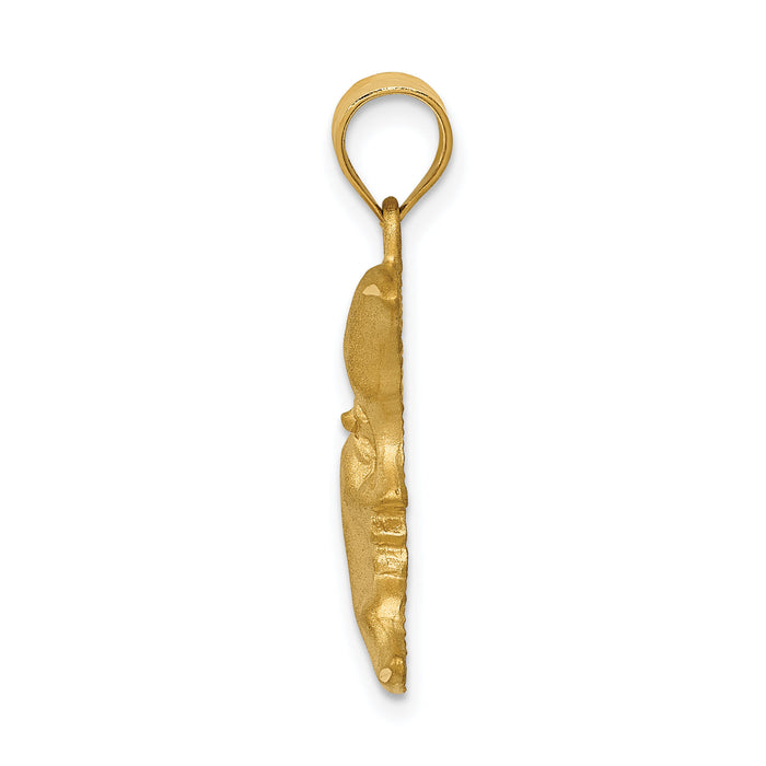 14k Satin Diamond-cut Moon Charm-C137