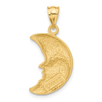 14k Satin Diamond-cut Moon Charm-C137
