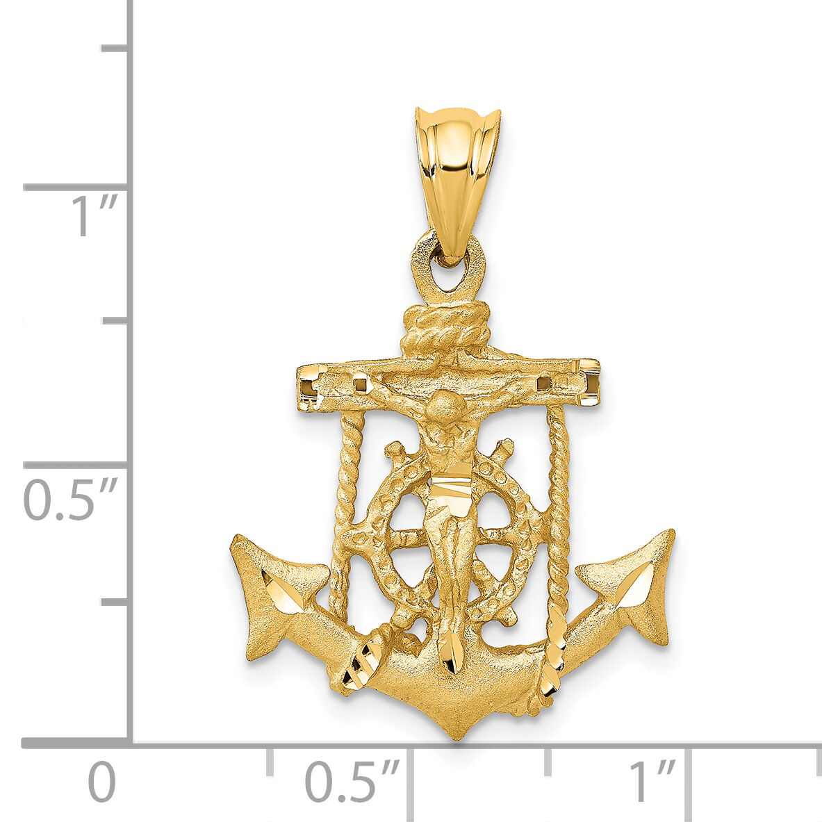 14k Mariners Crucifix Pendant-C139