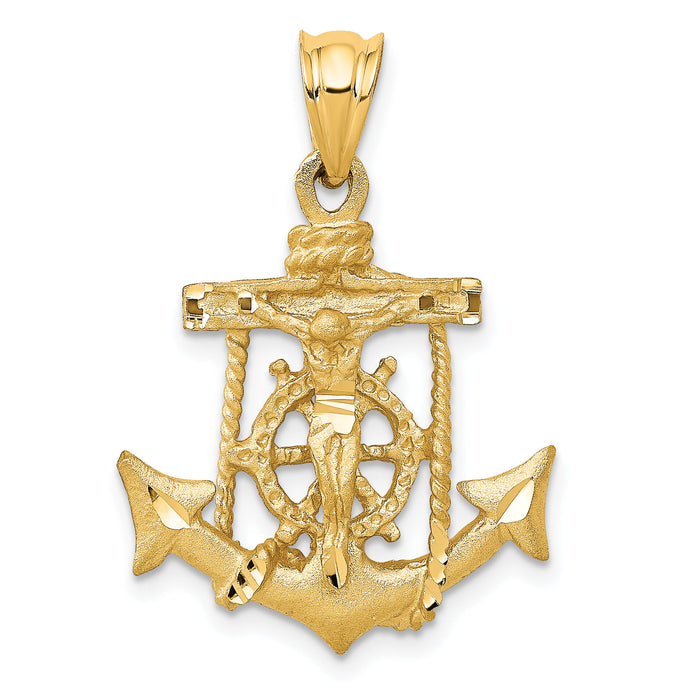 14k Mariners Crucifix Pendant-C139