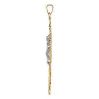 14k Two-tone Cara Vaca Crucifix Pendant-C1427
