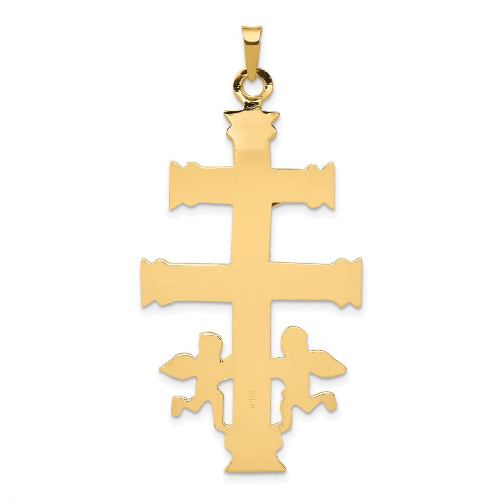 14k Two-tone Cara Vaca Crucifix Pendant-C1427