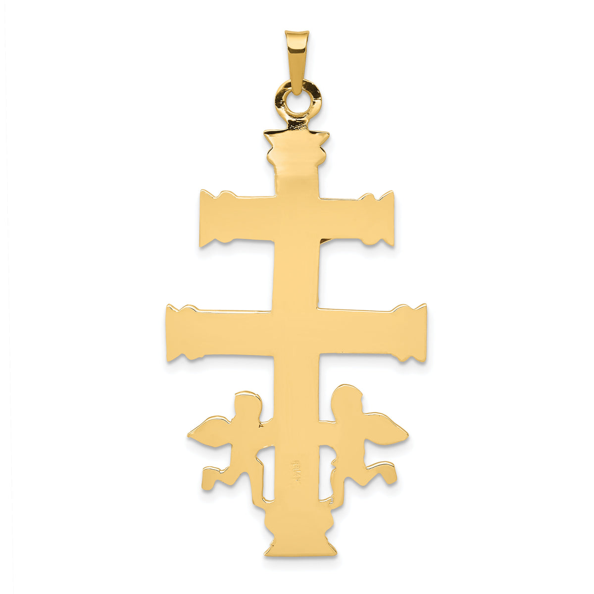 14k Two-tone Cara Vaca Crucifix Pendant-C1427