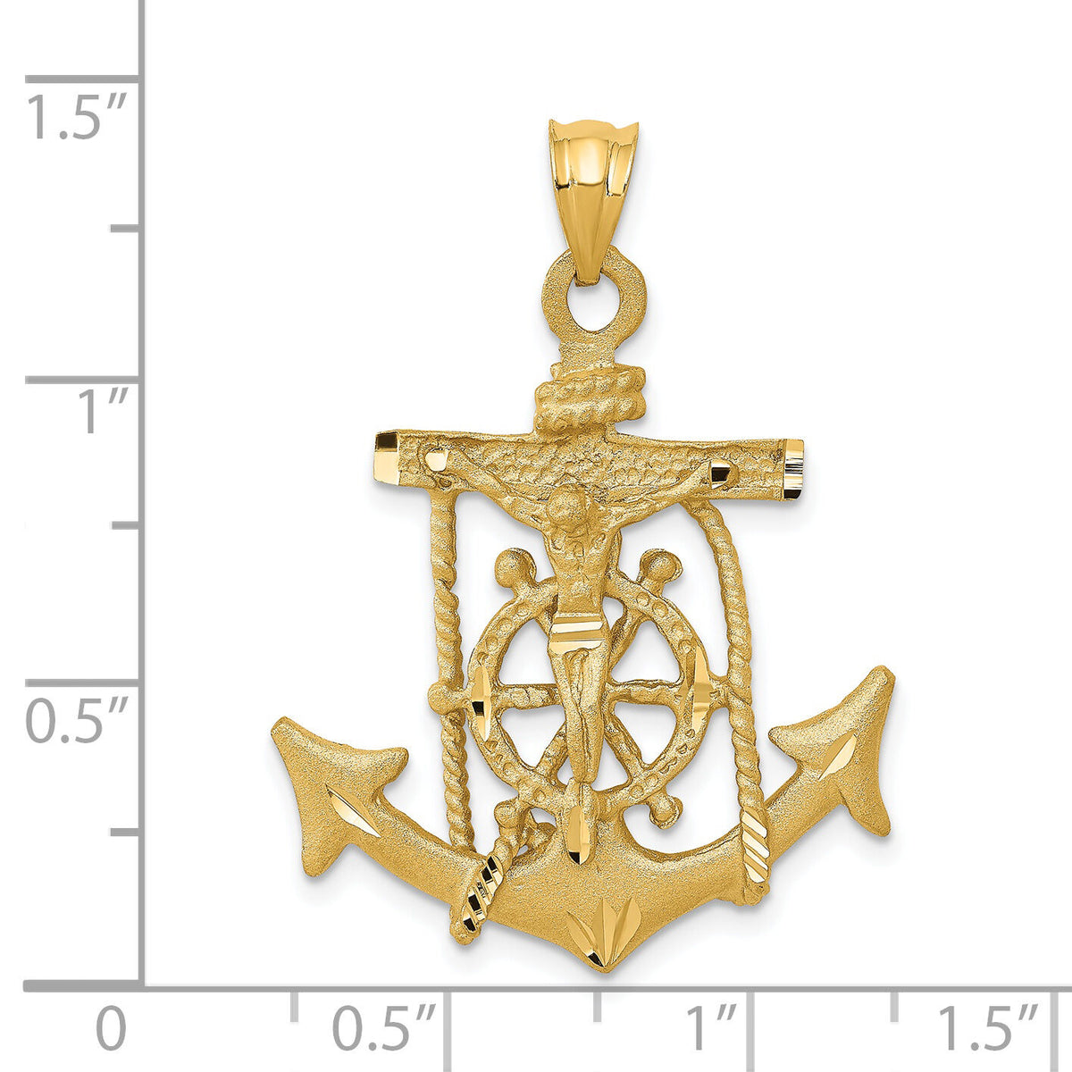14k Mariners Crucifix Pendant-C144