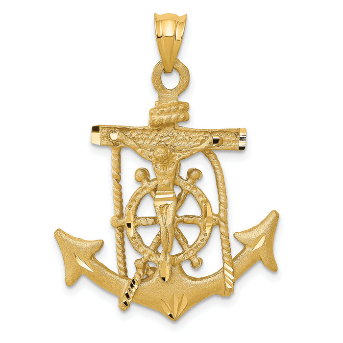 14k Mariners Crucifix Pendant-C144