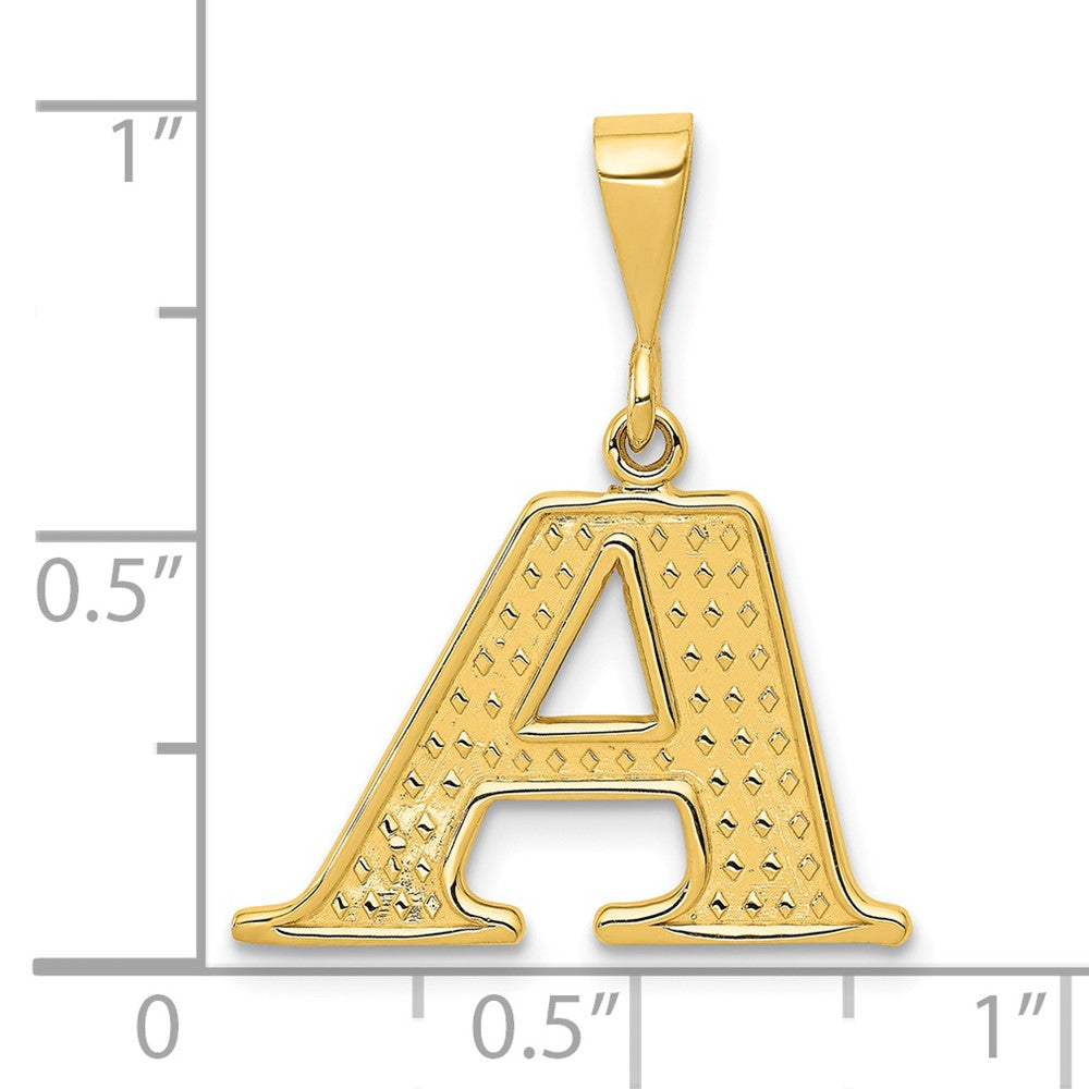 14k Textured Initial A Charm-C1449-A