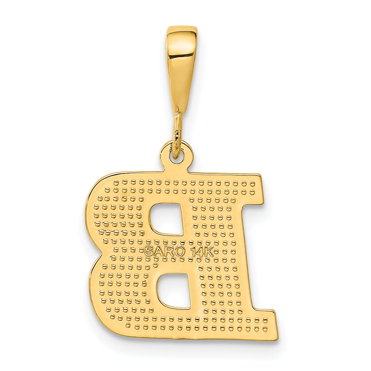 14k Textured Initial B Charm-C1449-B