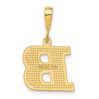 14k Textured Initial B Charm-C1449-B