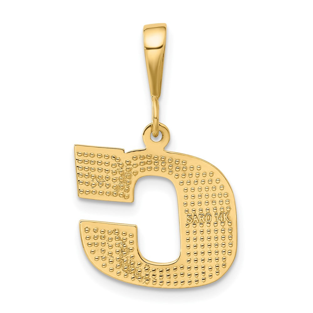 14k Textured Initial C Charm-C1449-C