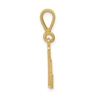 14k Textured Initial E Charm-C1449-E