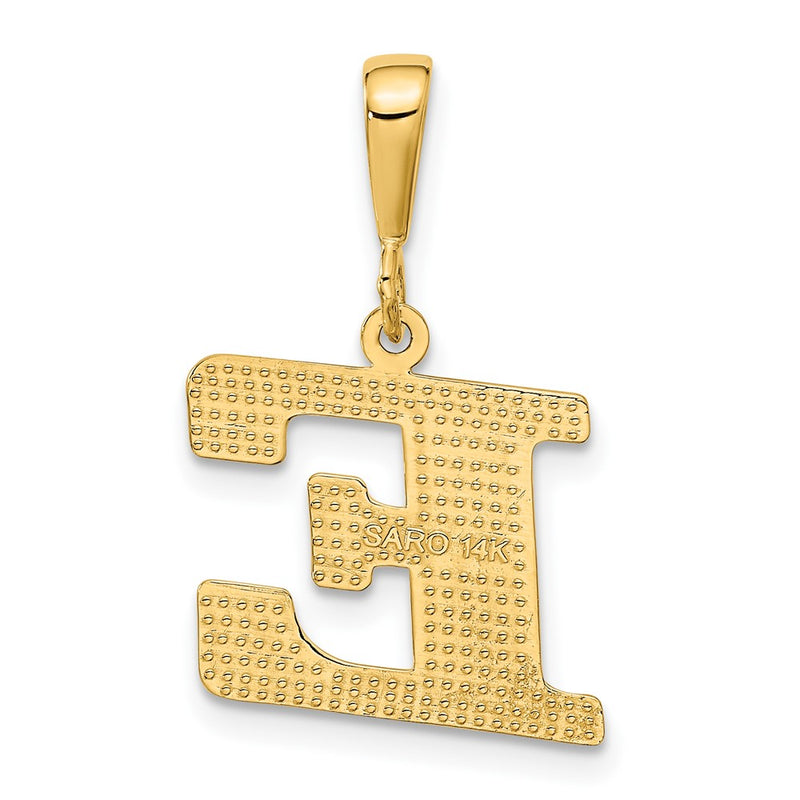 14k Textured Initial E Charm-C1449-E