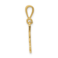 14k Textured Initial F Charm-C1449-F