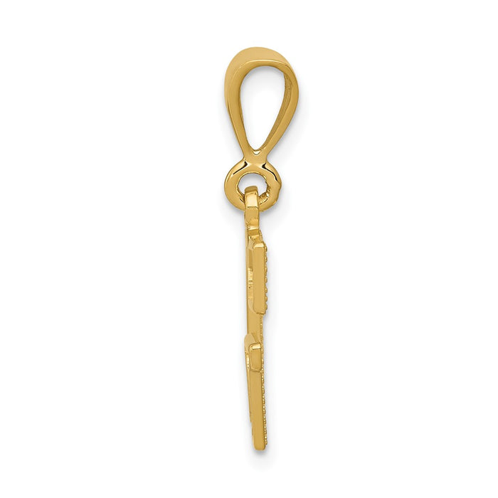 14k Textured Initial G Charm-C1449-G