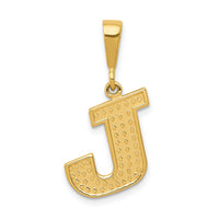 14k Textured Initial J Charm-C1449-J