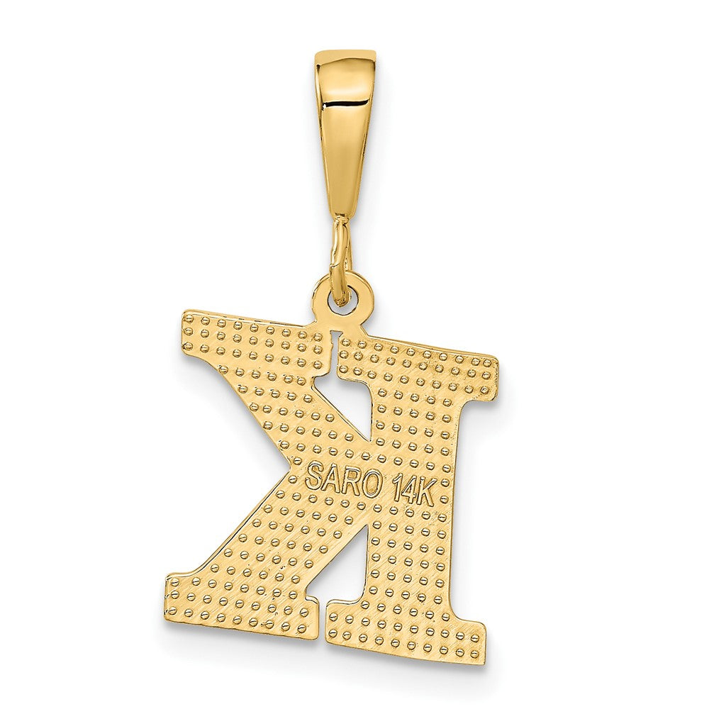 14k Textured Initial K Charm-C1449-K