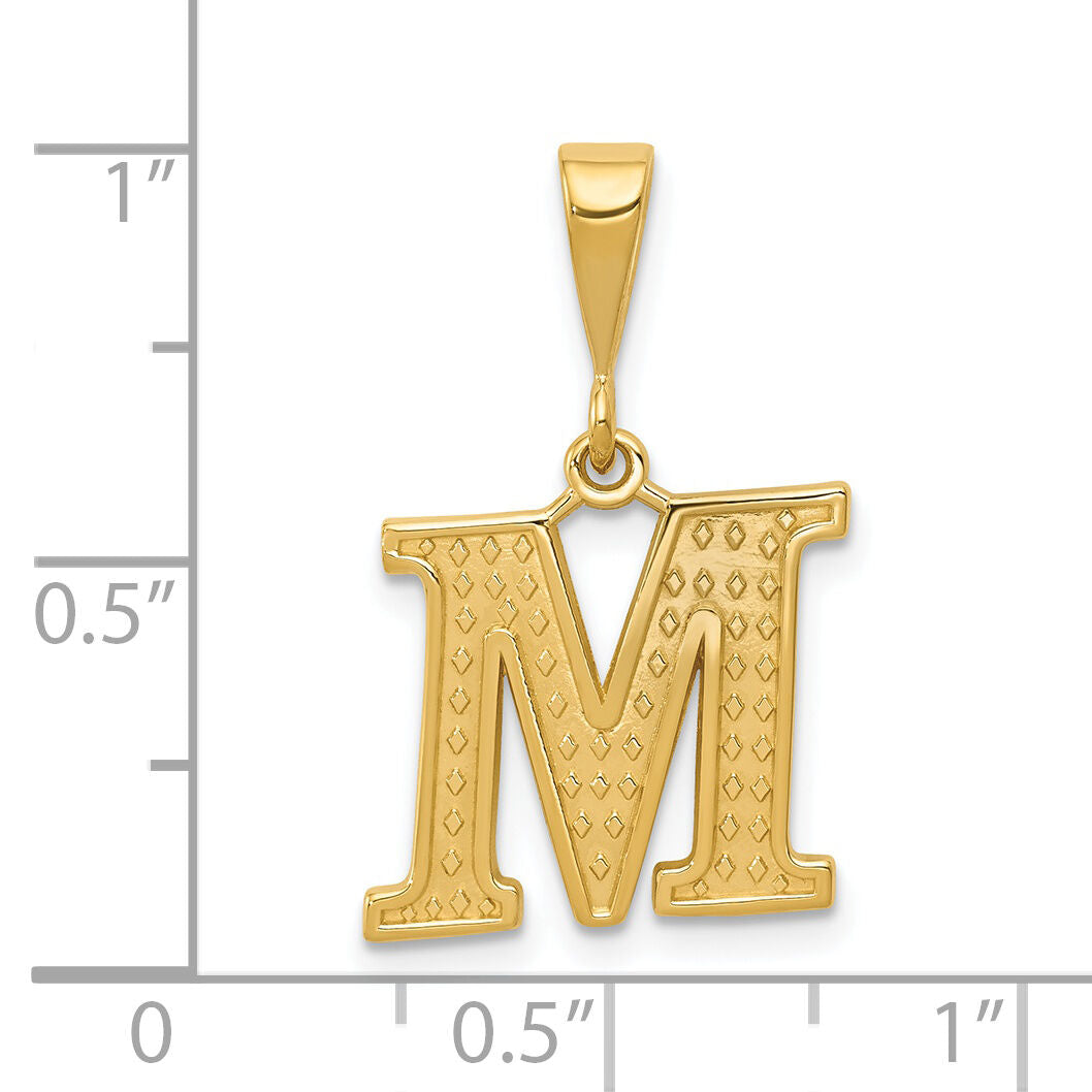 14k Textured Initial M Charm-C1449-M