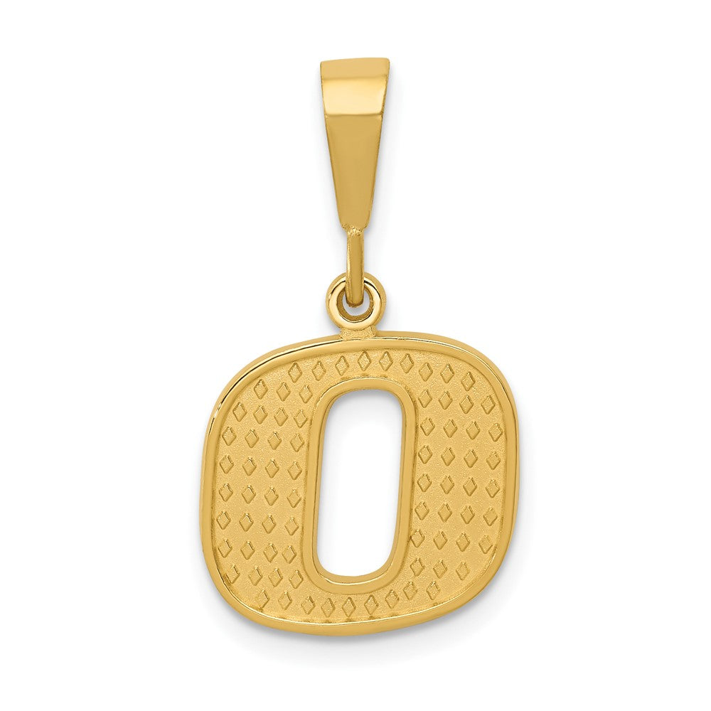 14k Textured Initial O Charm-C1449-O