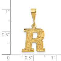 14k Textured Initial R Charm-C1449-R