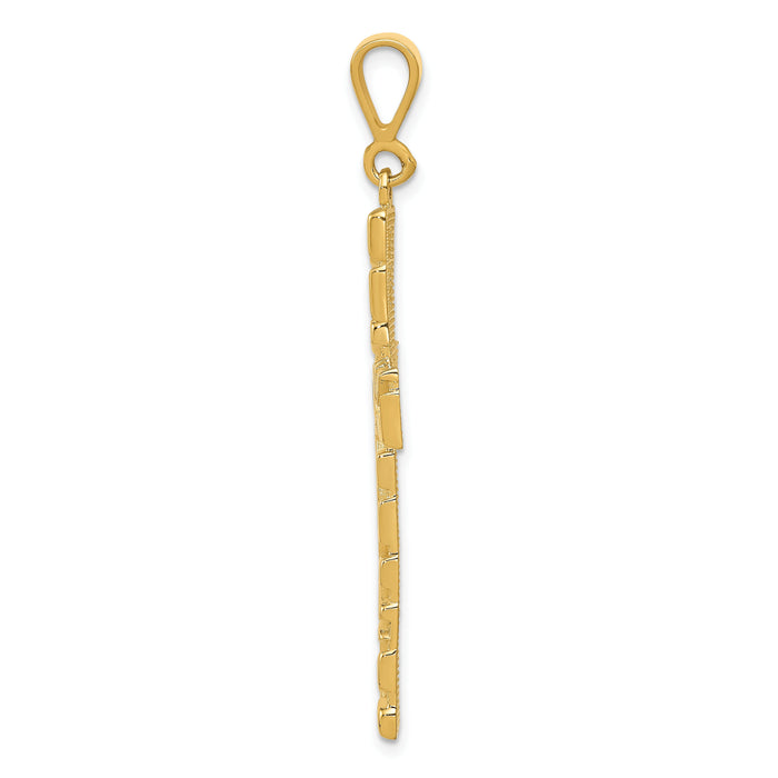 14k Nugget Style Cross Pendant-C1464