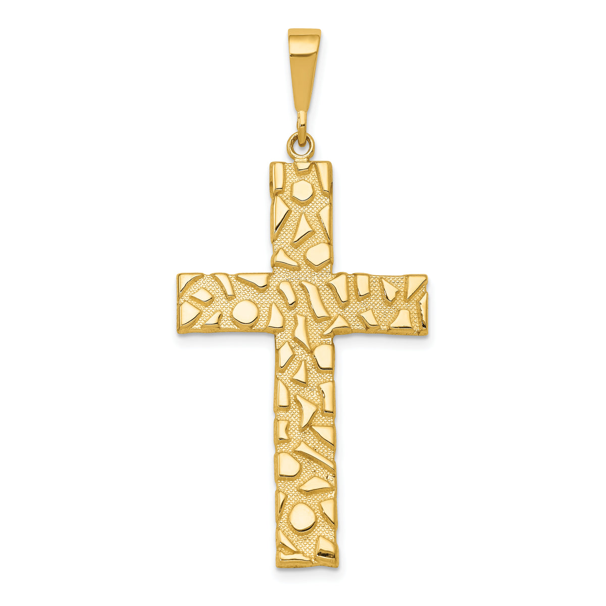 14k Nugget Style Cross Pendant-C1464