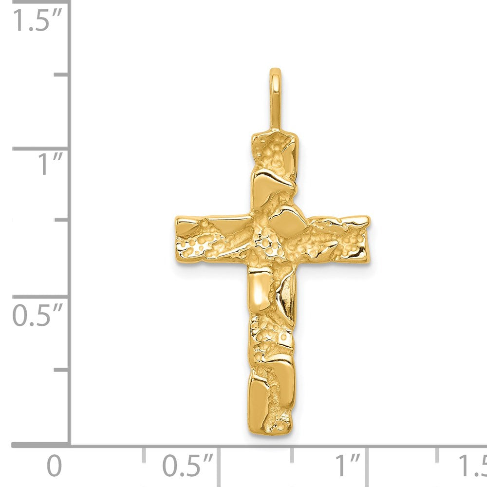 14k Nugget Cross Pendant-C1480