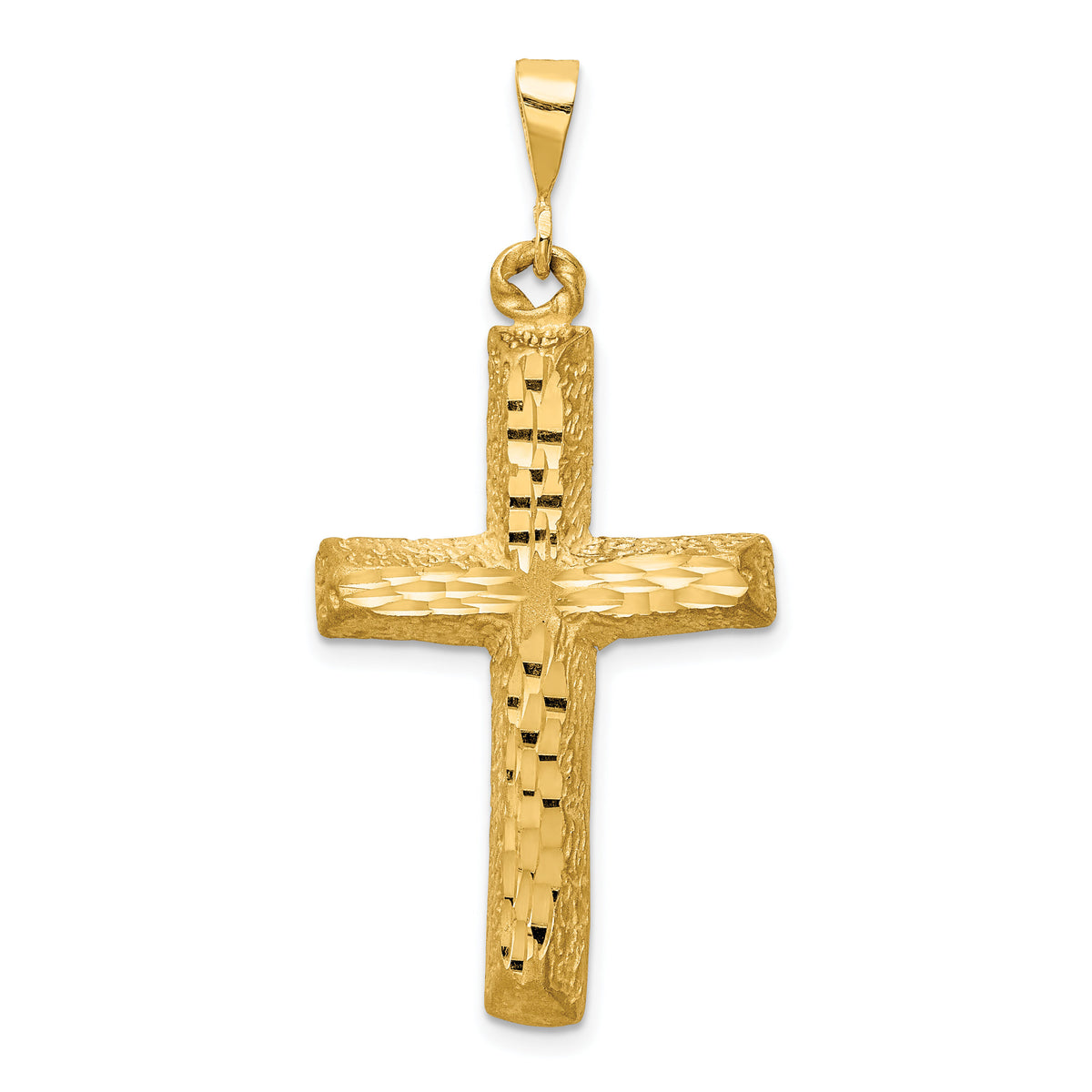 14k Diamond-cut Cross Charm-C1491