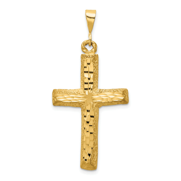 14k Diamond-cut Cross Charm-C1491